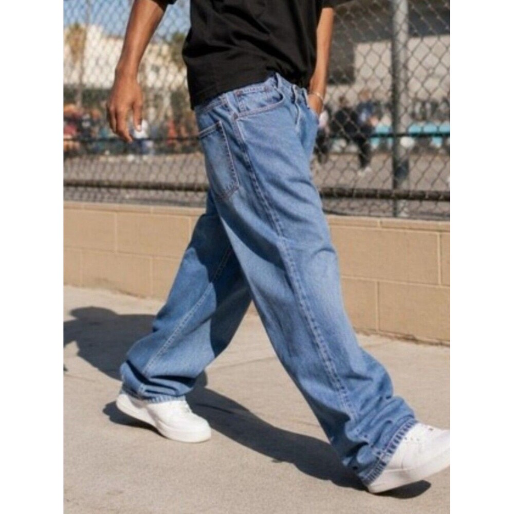 Fubu Baggy Pants Denim 36x34 100% Cotton Inside Pocket Cyber Grunge Y2K Vintage